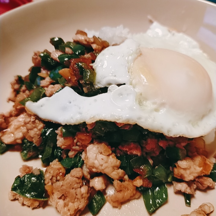 鶏肉でつくるガパオライス